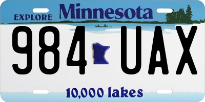 MN license plate 984UAX