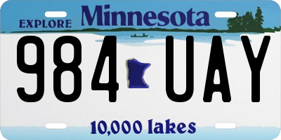 MN license plate 984UAY