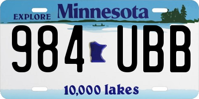 MN license plate 984UBB