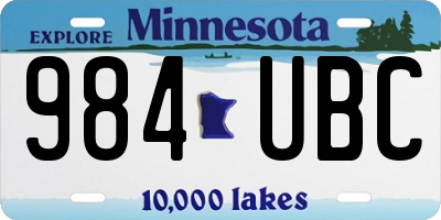 MN license plate 984UBC