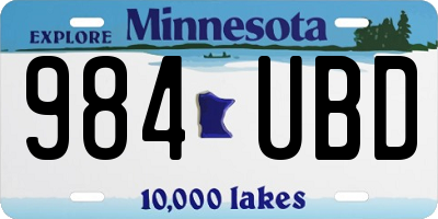 MN license plate 984UBD