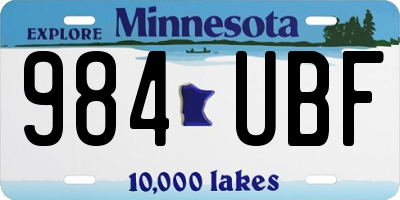 MN license plate 984UBF