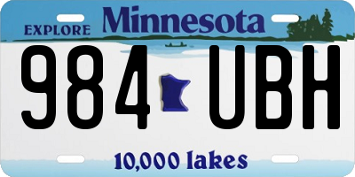 MN license plate 984UBH