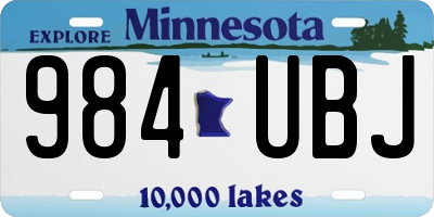 MN license plate 984UBJ