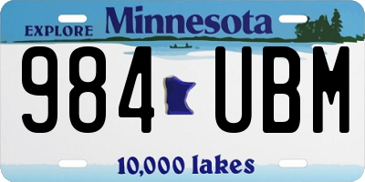 MN license plate 984UBM