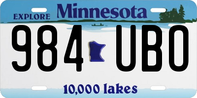 MN license plate 984UBO