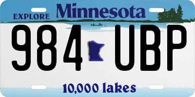 MN license plate 984UBP