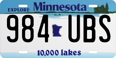 MN license plate 984UBS