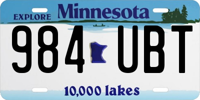 MN license plate 984UBT