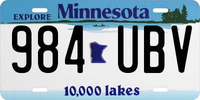MN license plate 984UBV