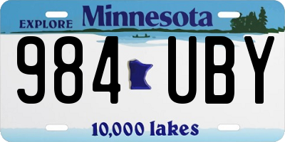 MN license plate 984UBY