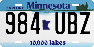 MN license plate 984UBZ