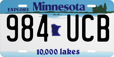 MN license plate 984UCB