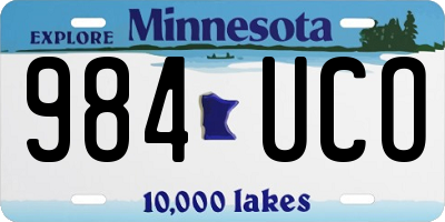 MN license plate 984UCO