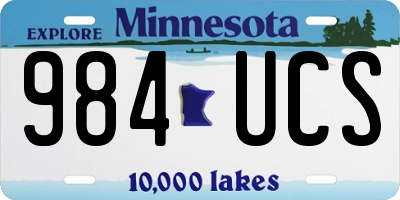 MN license plate 984UCS