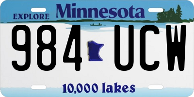 MN license plate 984UCW