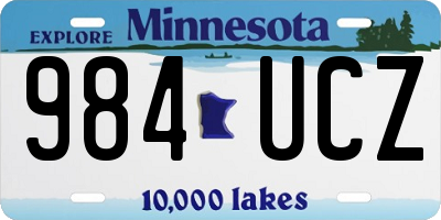 MN license plate 984UCZ