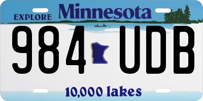 MN license plate 984UDB