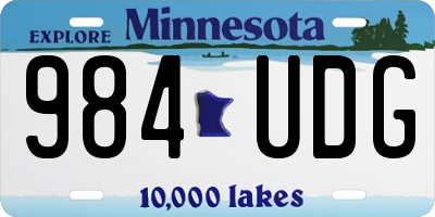 MN license plate 984UDG