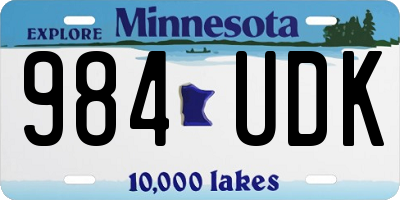 MN license plate 984UDK