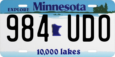 MN license plate 984UDO