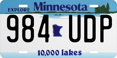 MN license plate 984UDP