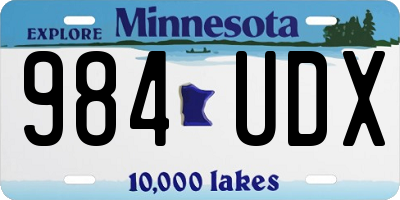 MN license plate 984UDX