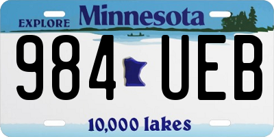 MN license plate 984UEB