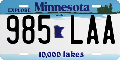 MN license plate 985LAA