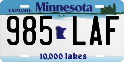 MN license plate 985LAF
