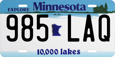 MN license plate 985LAQ