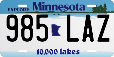 MN license plate 985LAZ