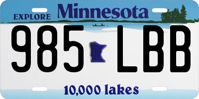 MN license plate 985LBB