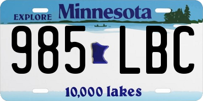 MN license plate 985LBC
