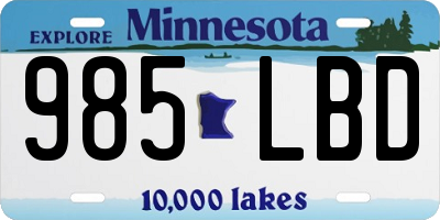 MN license plate 985LBD
