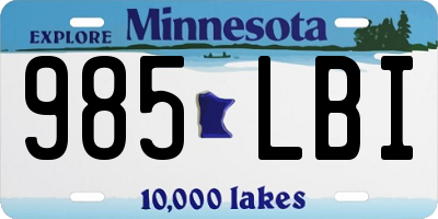 MN license plate 985LBI