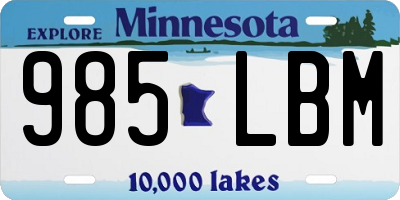 MN license plate 985LBM