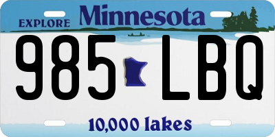 MN license plate 985LBQ