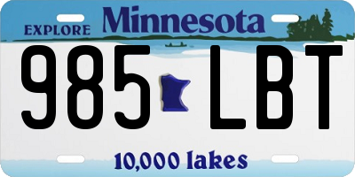 MN license plate 985LBT