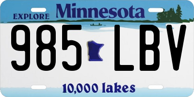 MN license plate 985LBV