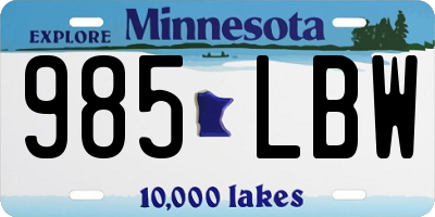 MN license plate 985LBW