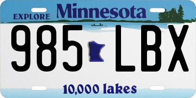 MN license plate 985LBX