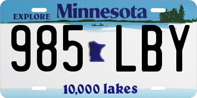 MN license plate 985LBY
