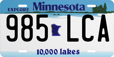 MN license plate 985LCA