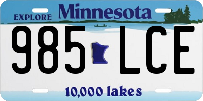 MN license plate 985LCE