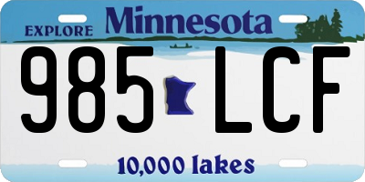 MN license plate 985LCF