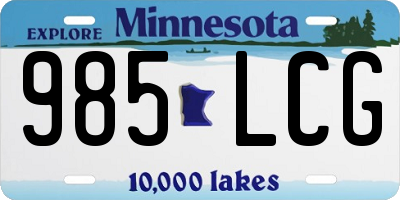 MN license plate 985LCG