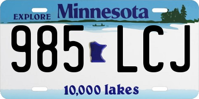 MN license plate 985LCJ
