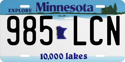 MN license plate 985LCN