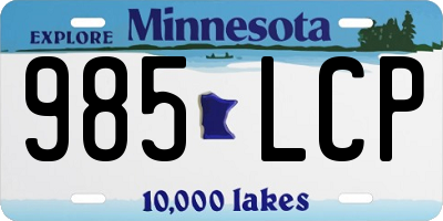 MN license plate 985LCP